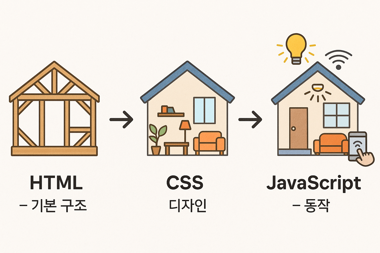 웹의 3가지 언어 - HTML, CSS, JavaScript